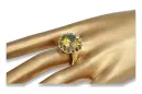 Yellow Peridot 8К Жовте золото Каблучка Вінтаж прикраси vrc035x-yp Art Deco Російський радянський стиль СРСР